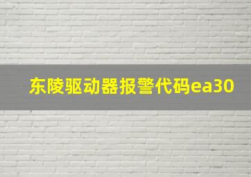 东陵驱动器报警代码ea30