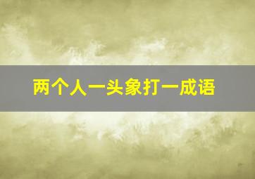 两个人一头象打一成语