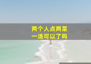 两个人点两菜一汤可以了吗