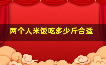 两个人米饭吃多少斤合适