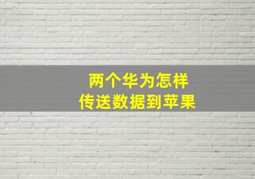 两个华为怎样传送数据到苹果