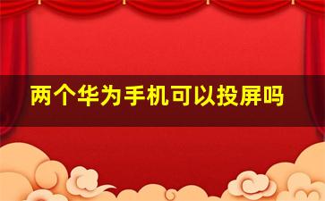 两个华为手机可以投屏吗