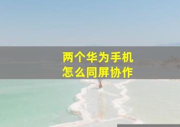 两个华为手机怎么同屏协作