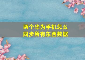 两个华为手机怎么同步所有东西数据