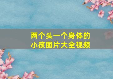 两个头一个身体的小孩图片大全视频