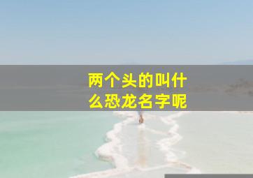 两个头的叫什么恐龙名字呢