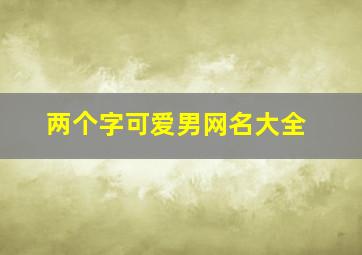 两个字可爱男网名大全