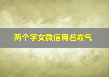 两个字女微信网名霸气