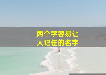 两个字容易让人记住的名字