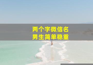 两个字微信名男生简单稳重