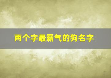 两个字最霸气的狗名字