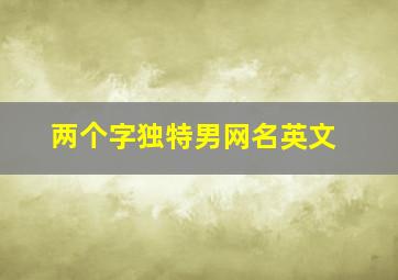 两个字独特男网名英文