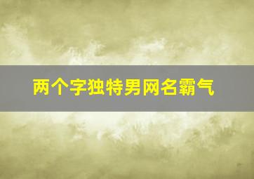 两个字独特男网名霸气