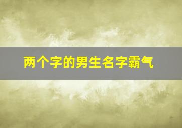 两个字的男生名字霸气