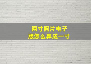 两寸照片电子版怎么弄成一寸