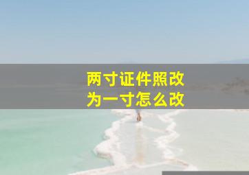 两寸证件照改为一寸怎么改