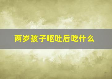 两岁孩子呕吐后吃什么