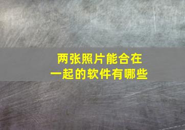 两张照片能合在一起的软件有哪些