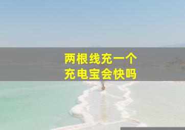 两根线充一个充电宝会快吗