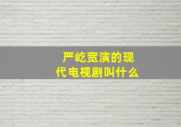 严屹宽演的现代电视剧叫什么