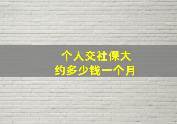 个人交社保大约多少钱一个月