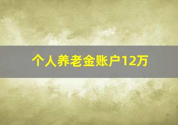 个人养老金账户12万