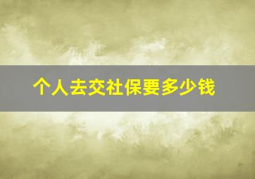 个人去交社保要多少钱