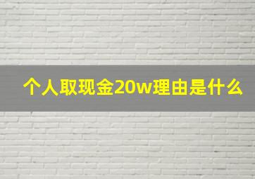 个人取现金20w理由是什么