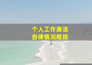 个人工作廉洁自律情况概括