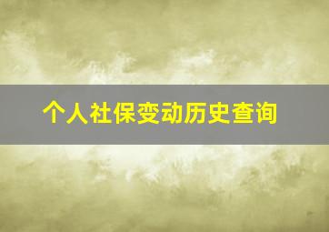 个人社保变动历史查询