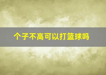 个子不高可以打篮球吗