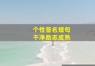 个性签名短句干净励志成熟