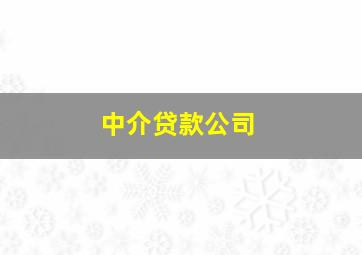 中介贷款公司