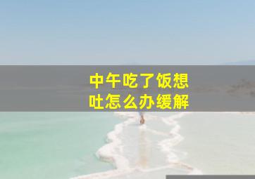 中午吃了饭想吐怎么办缓解