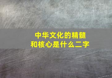 中华文化的精髓和核心是什么二字