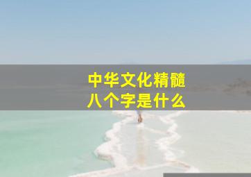 中华文化精髓八个字是什么