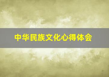 中华民族文化心得体会