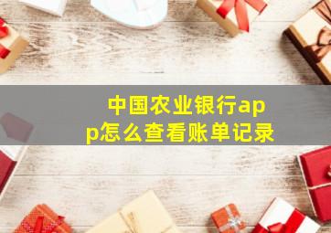 中国农业银行app怎么查看账单记录