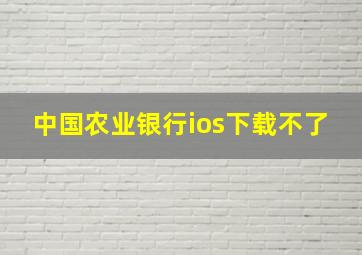 中国农业银行ios下载不了