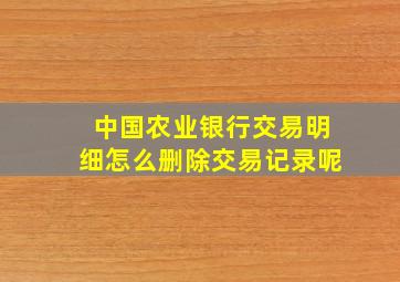 中国农业银行交易明细怎么删除交易记录呢