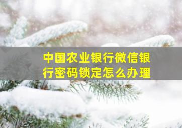 中国农业银行微信银行密码锁定怎么办理