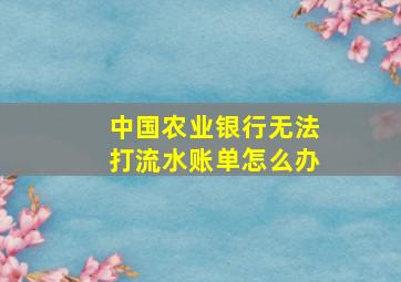 中国农业银行无法打流水账单怎么办