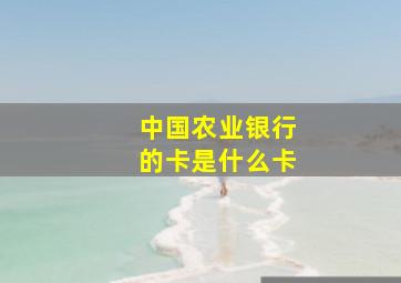 中国农业银行的卡是什么卡