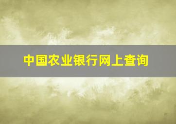 中国农业银行网上查询