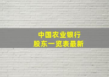 中国农业银行股东一览表最新