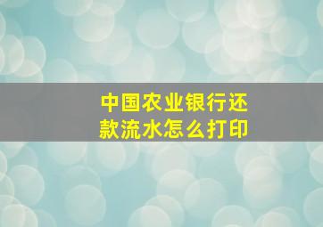 中国农业银行还款流水怎么打印