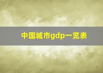 中国城市gdp一览表