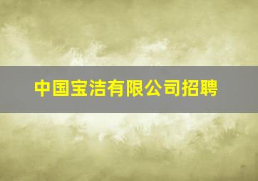 中国宝洁有限公司招聘