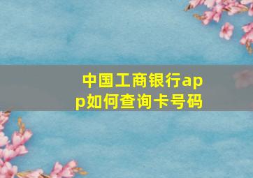 中国工商银行app如何查询卡号码