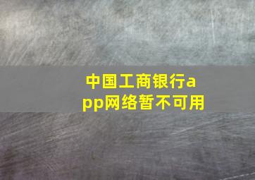 中国工商银行app网络暂不可用